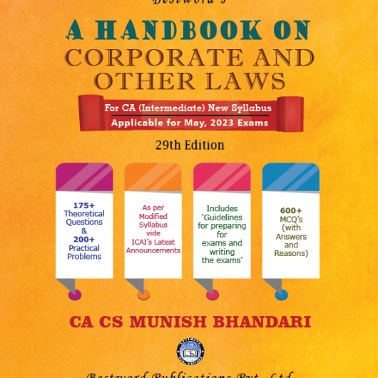 CA Inter Corporate & Other laws ( 29th Edition ) A HandBook Book  by CA CS Munish Bhandari (For May 2023)