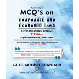 CA Final Corporate & Economic law MCQ (7th Edition) by CA CS Munish Bhandari (For May 2022)