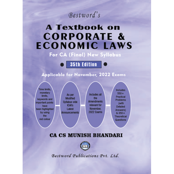 CA Final Corporate & Economic law Textbook (35th Edition) by CA CS Munish Bhandari (For Nov 2022)