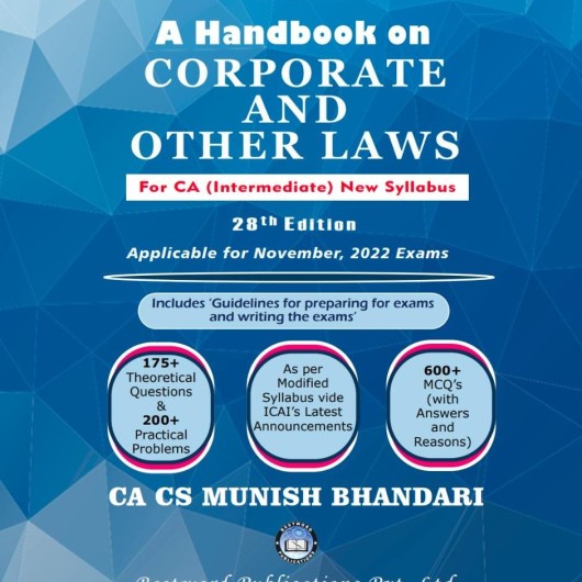 CA Inter Corporate & Other laws ( 28th Edition ) Book  by CA CS Munish Bhandari (For Nov 2022)