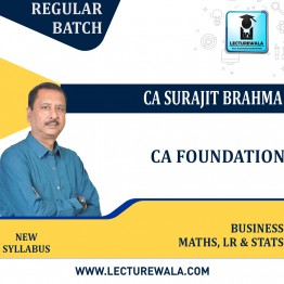 CA Foundation Business Maths, LR & Stats Regular Course By CA Surajit Brahma: Pen Drive / Online Classes.