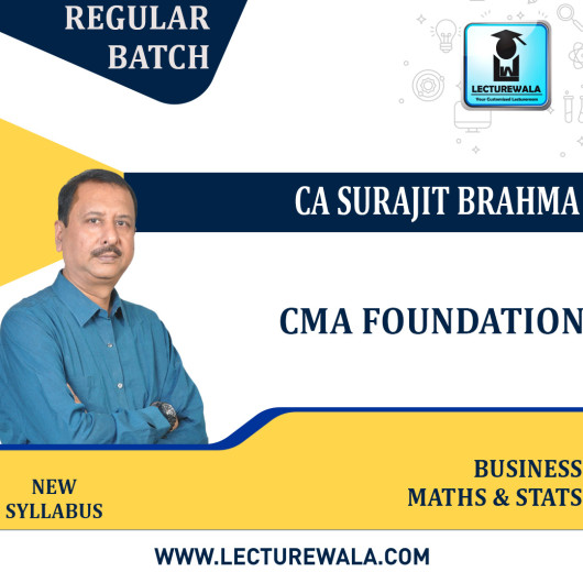 CMA Foundation Business Maths, & Stats Regular Course By CA Surajit Brahma : Pen Drive / Online Classes