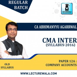 CMA Inter Compnay Accounts Regular Course (Old Syllabus - 2016) By CA Abhimanyyu Agarrwal : Pen Drive /  Online Classes