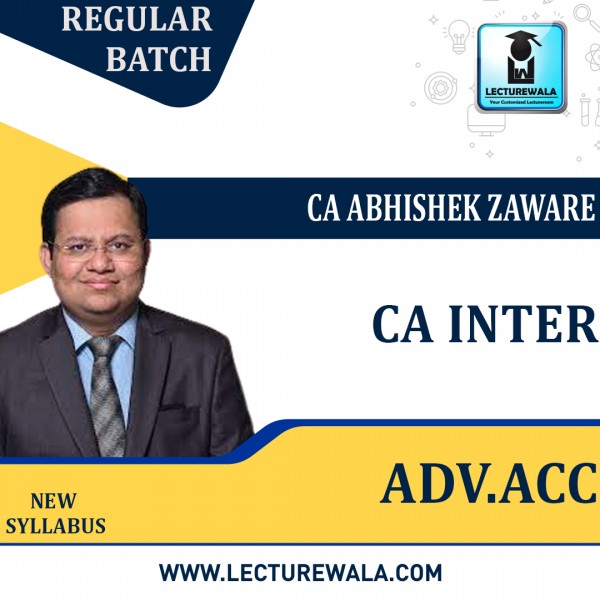 CA Inter Adv. Accounts New Syllabus Regular Course By CA Abhishek Zaware: Pendrive / Google Drive.