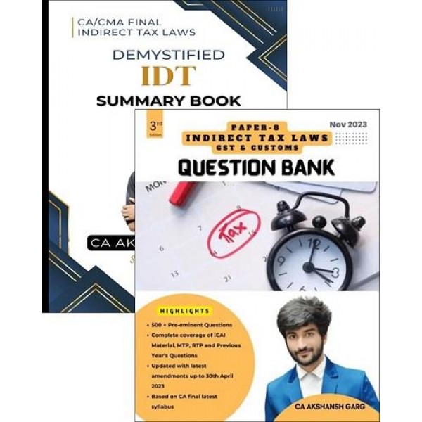 CA Final IDT Summary Book & Question Bank Combo By Akshansh Garg