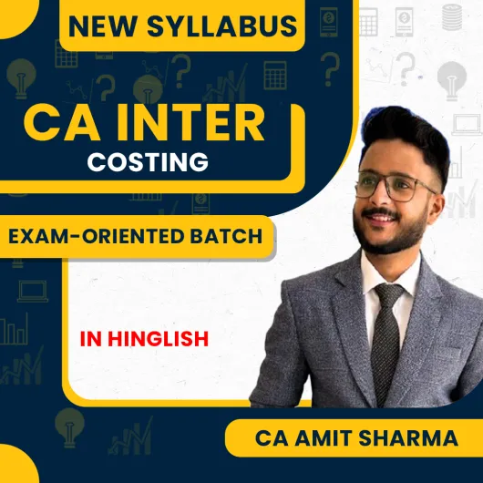 CA Amit Sharma COSTING Exam-Oriented Online Classes For CA Inter: Pen Drive / Online Classes