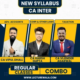 CA Inter Group 1 Regular Combo Classes By CA Vijender Agarwal, CA Harsh Gupta &amp; CA Vipul Dhall