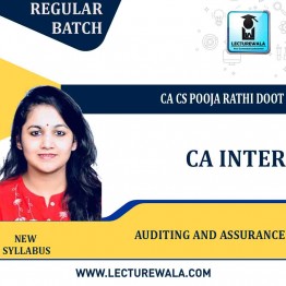 CA Intermediate Auditing And Assurance Regular Course By CA CS POOJA RATHI DHOOT (DISA) : Pen drive / Online classes. 