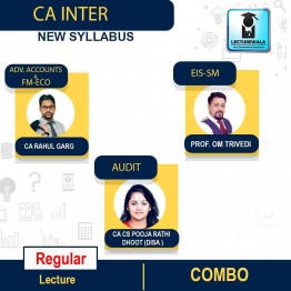 CA Inter Advance Accounts + FM & Eco. & Audit & Eis - Sm  Combo Regular Course : Video Lecture + Study Material by Prof Om Trivedi CA Rahul Garg CA CS Pooja Rathi Dhoot (Disa) (To Nov 2022)
