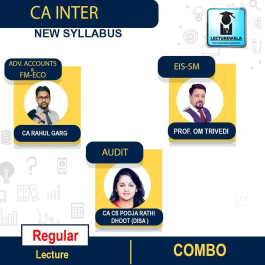 CA Inter Advance Accounts + FM & Eco. & Audit & Eis - Sm Combo Regular Course : Video Lecture + Study Material by Prof Om Trivedi CA Rahul Garg CA CS Pooja Rathi Dhoot (Disa) (To Nov 2022)