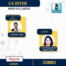 CA Inter Advance Accounts + FM & Eco. & Audit  Combo Regular Course : Video Lecture + Study Material by CA Rahul Garg CA CS Pooja Rathi Dhoot (Disa) (To Nov  2022)