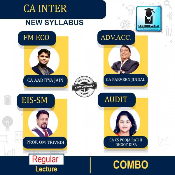CA INTER  Group 2 combo  Regular Course By CA Parveen Jindal & Prof Om Trivedi & CA Aaditya Jain  & CA CS POOJA RATHI DHOOT (DISA ): pen drive  / online classes.