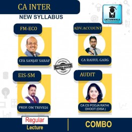 CA INTER  Group 2 combo  Regular Course : Video Lecture + Study Material By CA Rahul Garg & Prof Om Trivedi & CFA Sanjay Saraf  & CA CS POOJA RATHI DHOOT (DISA )  (For MAY 2022 )
