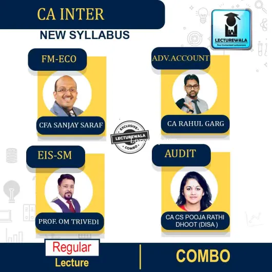 CA INTER Group 2 combo Regular Course : Video Lecture + Study Material By CA Rahul Garg & Prof Om Trivedi & CFA Sanjay Saraf & CA CS POOJA RATHI DHOOT (DISA ) (For Nov 2022 )