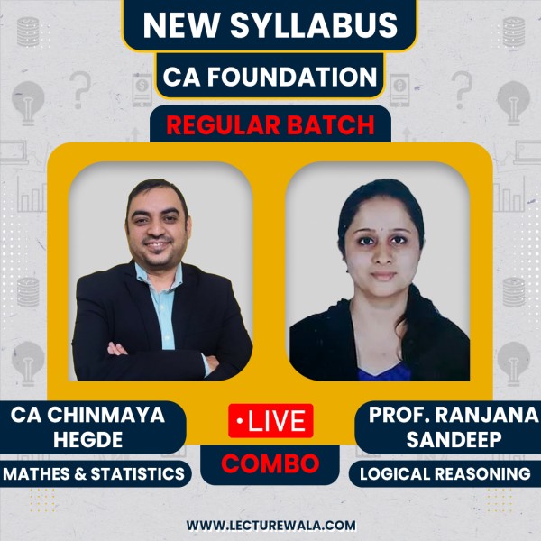 CA Foundation New Syllabus Business Mathematics and Logical Reasoning and Statistics Regular Classes By CA Chinmaya Hegde & Prof. Ranjana Sandeep : Pen Drive / Online Classes