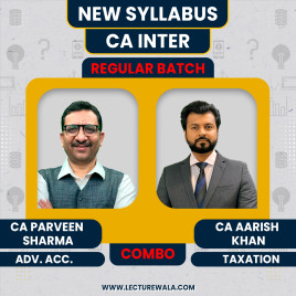 Parveen sharma Adv. Acc. &amp; CA Aarish Khan -TAXATION COMBO Regular Live Classes For CA Inter : Online Classes