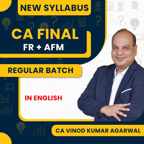 CA Final New Scheme FR + AFM Regular Lectures V1.0 In English by CA Vinod Kumar Agarwal : Pen drive / Online Classes