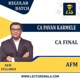 CA Final AFM Regular New Batch By CA Pavan Karmele: Online Classes /Live @home