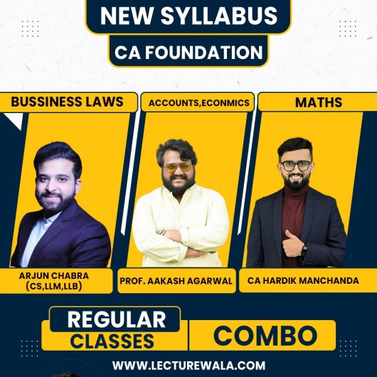 CA Foundation All Subjects Combo Regular Batch By Arjun Chabra,(CA, LLM, BCOM), PROF. Hardik manchanda, Prof. Akash agarwal: Online Classes/Live Classes