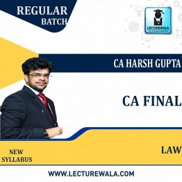 CA Final Law Latest Batch Completed in January 2022 Regular Course: Video Lectures + Study Materials by CA Harsh Gupta (For May 2022 & Nov 2022 )