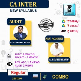 CA Inter Combo Audit + Adv. Accounts  Regular Course By CA Sanidhya Saraf & CA Praveen Sharma : pen drive / online classes.
