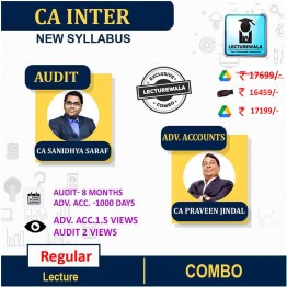 CA Inter Combo Audit + Adv. Accounts New Syllabus Regular Course : Video Lecture + Study Material By CA Sanidhya Saraf & CA Praveen Jindal (For Nov 2022 & May 2023) 