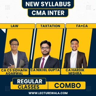 CMA Inter Group-1 Regular Course (Combo) By CA CS Sidhath Agarwal, Nikhil Gupta, Hardik Mishra : Online Classes CMA Inter Group-1 Regular Course (Combo) By CA CS Sidhath Agarwal, Nikhil Gupta, Hardik Mishra : Online Classes