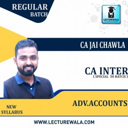 CA Inter Advanced Accounts Full ( Special 50 Batch ) Recorded Regular Course : Video Lecture + Study Material By CA Jai Chawla (For  May 2022 )