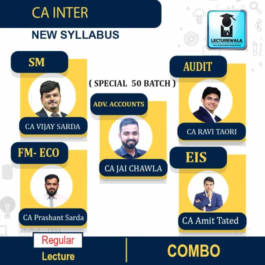 CA Inter Group - 2 All Subjects Combo ( special 50 batch )Regular Course :By V Smart : Pen Drive / Online Classes