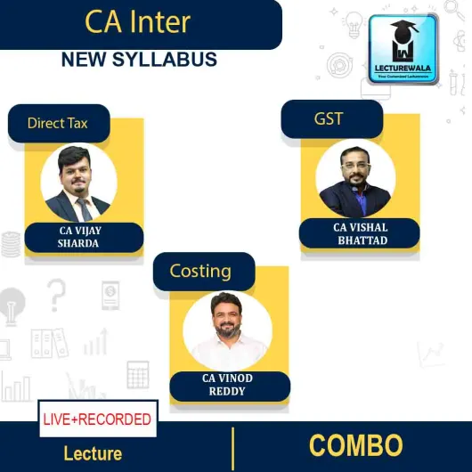 CA Inter Dt+GST+Costing Combo Newly Live Stream + Recorded Full Course By V Smart : Pen Drive / Online Classes