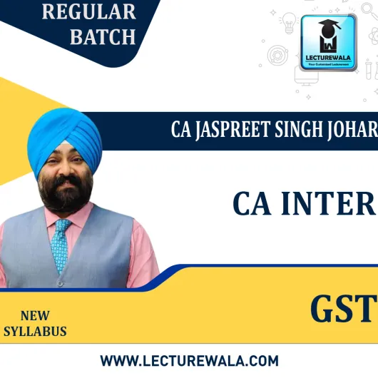 CA Inter GST Only Regular Course By CA Jaspreet Singh Johar : Pen Drive / Online Classes