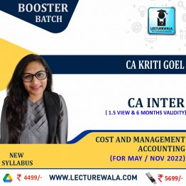 CA Inter Cost and Management Accounting ICAI Questions Booster Pack IN English New Syllabus : Video Lecture + Study Material by CA KRITI GOEL (For Nov 2022 )
