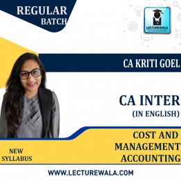 CA Inter Cost and Management Accounting Regular Course IN English New Syllabus by CA KRITI GOEL : Pen drive / Online classes.