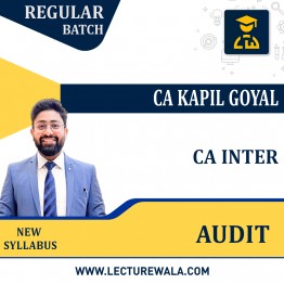 CA Inter Audit New Recording Regular Course by CA Kapil Goyal ; Pen drive / Online classes. 