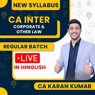 CA Karan Kumar Corporate & Other Law Regular Classes For CA Inter