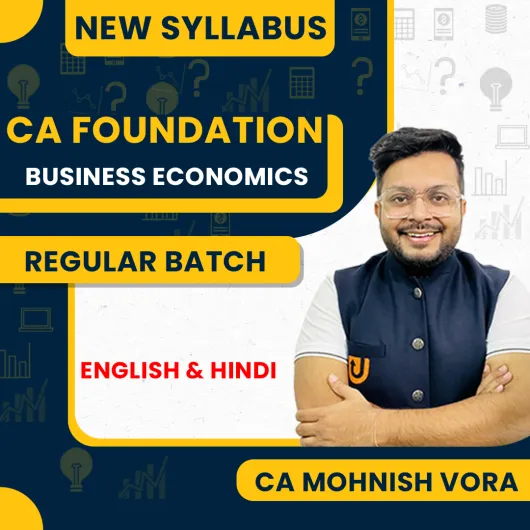 CA Mohnish Vora Business Economics Regular Online Classes For CA Foundation