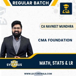 CMA Foundation Math, Stats & LR (Q.A) June'24- New Syllabus By CA Navneet Mundhra : Pendrive/Online classes.