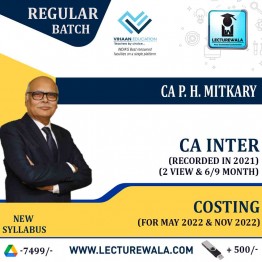 CA Inter Cost & Management Accounting Regular Course : Video Lecture + Study Material by CA P.H.Mitkary (For May  / Nov 2023)
