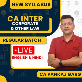 CA Pankaj Garg Corporate & Other Law Regular Online Classes For CA Inter: Live Online Classes. CA Pankaj Garg Corporate & Other Law Regular Online Classes For CA Inter: Live Online Classes.