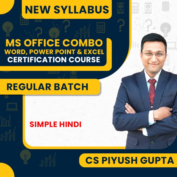 CA Piyush Gupta MS Office Combo - Word, Power Point & Excel (Certification Course): Online classes