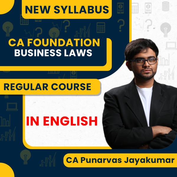 CA Foundation New Syllabus Business Laws Regular Classes In English By CA Punarvas Jayakumar : Pen Drive / Online Classes