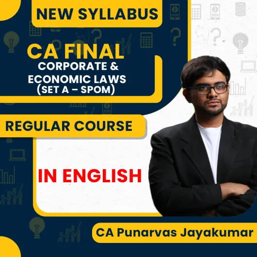 CA Final Corporate and Economic Laws SPOM New Syllabus By CA Punarvas Jayakumar: Pen Drive / Online Classes