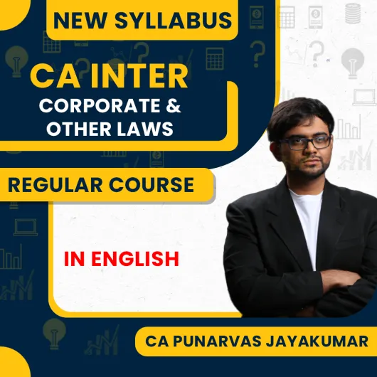 CA Inter New Syllabus Corporate and Other Laws Regular Classes In English By CA Punarvas Jayakumar: Pen Drive / Online Classes