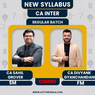 CA Inter group - 2 Financial Management Strategic Management Only Regular Course by CA Sahil Grover &CA DIVYANK GYANCHANDANI : Pen drive / Online classes.