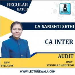 CA Inter Standard On Audit Regular Course : Video Lecture + Study Material By CA Sarishti Sethi  (For Nov.2022)