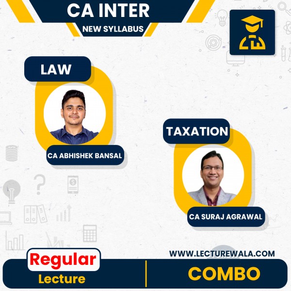 CA Inter Corporate & Other Laws & Taxation New Syllabus Regular Course By CA Abhishek Bansal & CA Suraj Agrawal : Pen drive / online classes.
