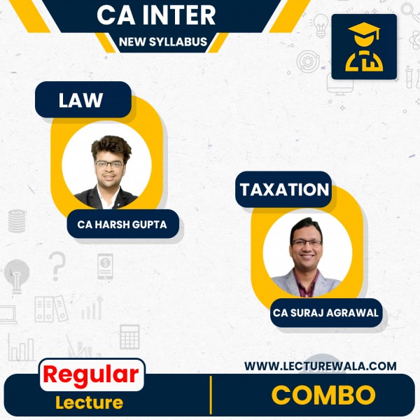 CA Inter Corporate & Other Laws & Taxation New Syllabus Regular Course By CA Harsh Gupta & CA Suraj Agrawal : Pen drive / online classes.