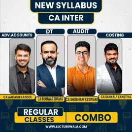 CA Aakash Kandoi Adv.Accounts, CA Bhanwar Borana Direct Tax , CA Shubham Keswani Audit &amp; CA Sankalp Kanstiya Cost Regular Full Combo Course For CA Inter