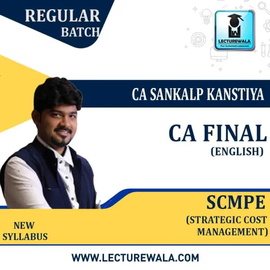 CA Final SCMPE Regular Course In English New Recording (1.7 Views 09 Months ) By CA Sankalp Kanstiya : Pen drive / online classes.