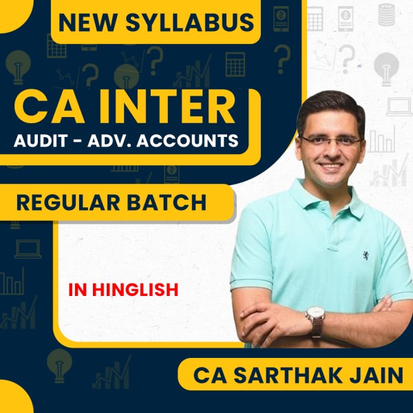 CA Sarthak Jain Adv. Accounting & Auditing & Ethics Combo Regular Online Lectures For CA Inter: Pendrive & Google Drive Classes.